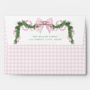 Preppy Pink Gingham Envelope