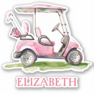 Preppy Pink Golf Cart Personalized