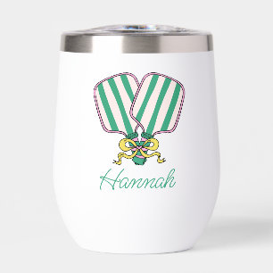 Preppy Pink Green & Yellow Pickleball Paddles