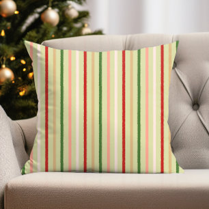 Preppy Pink Mint Green Christmas Minimal Modern Cushion
