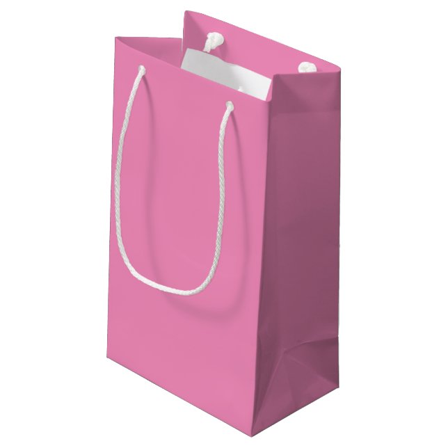 Preppy Pink Mod Retro Solid Timeless Small Gift Bag (Back Angled)