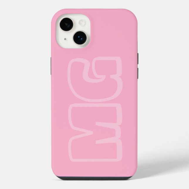 Preppy Pink Monogram Phone iPhone Case (Back)