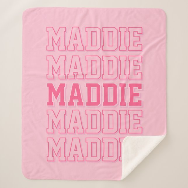 Preppy Pink Name Blanket (Front)