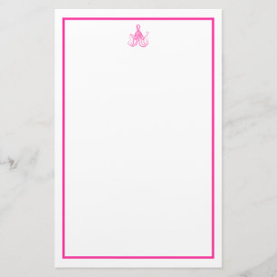 Preppy Pink Octopus Stationery