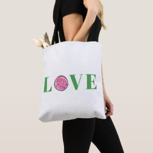 Preppy Pink Pickleball Love Tote Bag