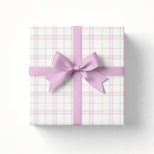 Preppy Pink Plaid Baby Shower Wrapping Paper
