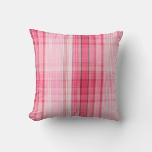 Preppy Pink Plaid Blush Madras Candy Pink Classic Cushion