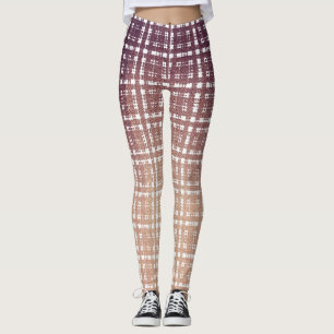Preppy Pink Plaid Fashion Leggings