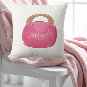 Preppy Pink Purse Monogram Cushion