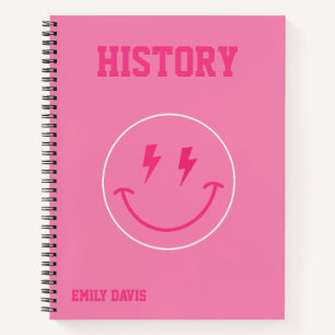 Preppy Pink School Subject Notebook