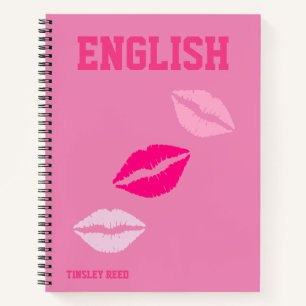 Preppy Pink School Subject Notebook