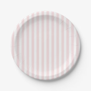 Preppy Pink Stripe Pastel Paper Plates