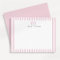 Preppy Pink Striped Bow Personalised Note Cards