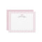 Preppy Pink Striped Bow Personalised Note Cards