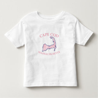 Preppy Pink Striped Cape Cod Silhouette Toddler T-Shirt