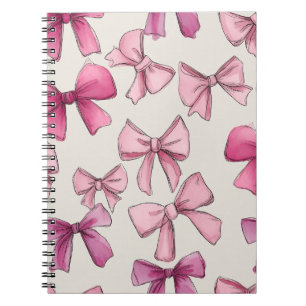 Preppy Pink Whimsical Bow Notebook