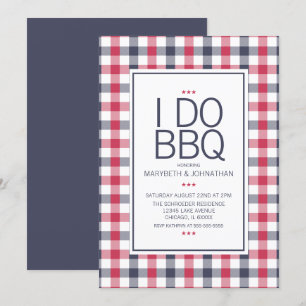 Preppy Plaid BBQ Engagement Party Invitation