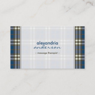 Preppy Plaid Business Card (navy blue)