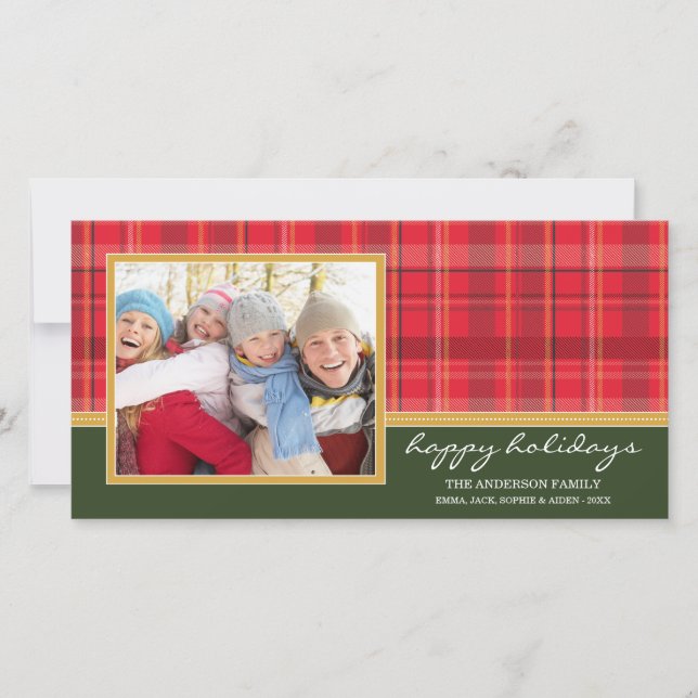 PREPPY PLAID HOLIDAY | HOLIDAY PHOTO CARD (Front)