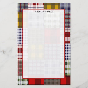 Preppy Plaid Patchwork Stationery