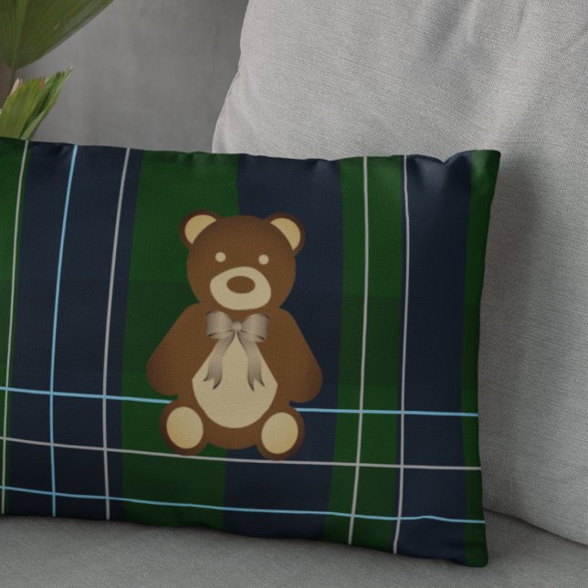 Preppy Plaid Teddy Bear Decorative Cushion (Creator Uploaded)