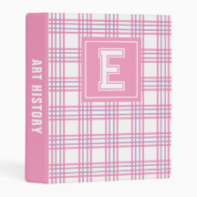 Preppy Plaid Varsity Monogram Pink Purple School