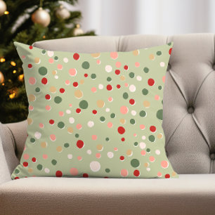 Preppy Polka Dot Christmas Fun Holiday Cushion