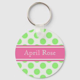 Preppy Polka Dot Key Ring