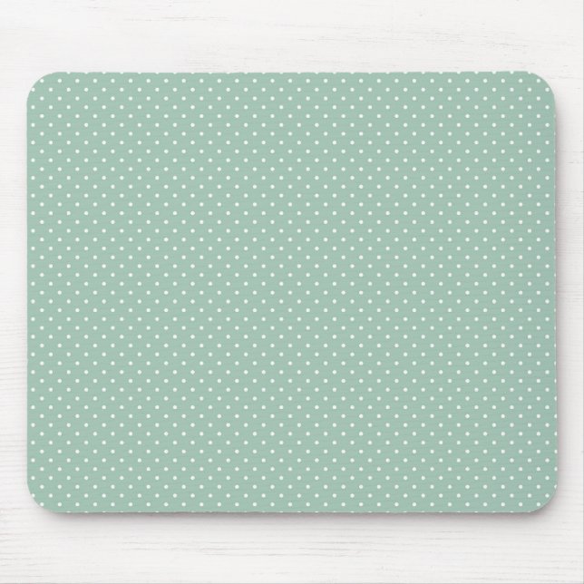 Preppy polka dot pindot mint green pattern mouse mat (Front)