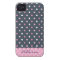 Preppy Polka Dots Navy & Pink Phone Case
