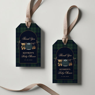 Preppy Polo Teddy Bear Baby Shower Favor Tags