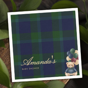 Preppy Polo Teddy Bear Classic Luxury Baby Shower Napkin