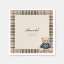 Preppy Polo Teddy Bear Luxury Baby Shower Beige 