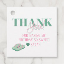 preppy pool party favour tags