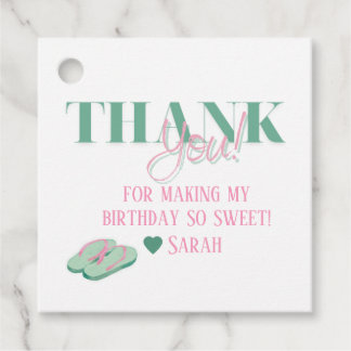 preppy pool party favour tags