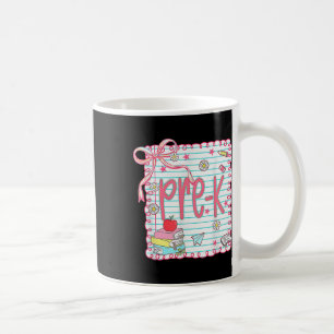 Preppy Pre-k Back To School Coquette Bow Pre-k Tea Coffee Mug