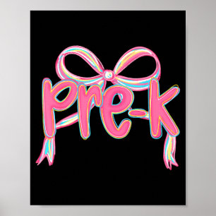 Preppy Pre k Back To School Pre-k Teachers Girls Poster