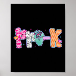 Preppy Pre-k Back To School Prek Teachers Girls Ki Poster