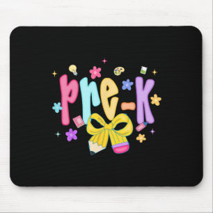 Preppy Pre-k Back To School Preschool Teachers Gir Mouse Mat