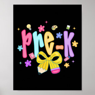 Preppy Pre-k Back To School Preschool Teachers Gir Poster