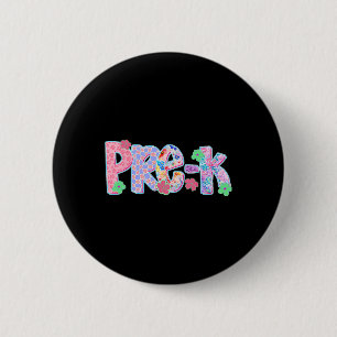 Preppy Pre-k Back To School Teachers Girls 6 Cm Round Badge