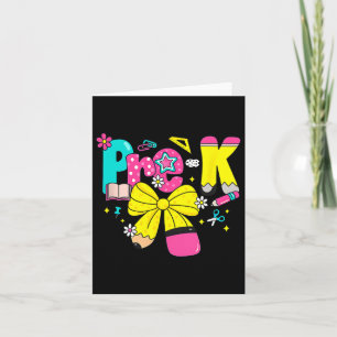 Preppy Pre-k Pencil Bow Back To School Teacher Gir Card