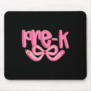 Preppy Preschool Back To School Coquette Bow Teach Mouse Mat