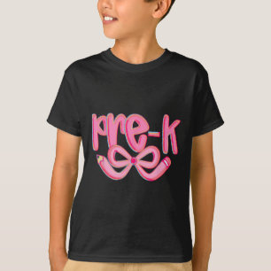 Preppy Preschool Back To School Coquette Bow Teach T-Shirt