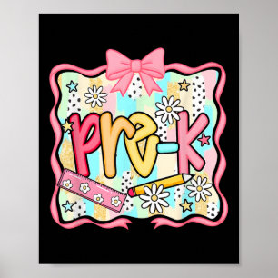 Preppy Preschool Coquette Bow Back To School Teach Poster
