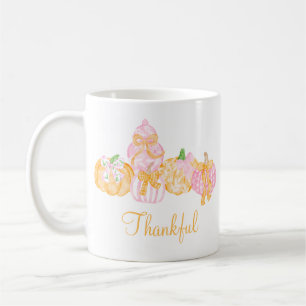 Preppy Pumpkin Bows Thanksgiving Celebration Party Coffee Mug