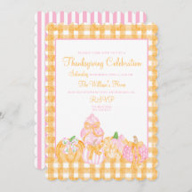 Preppy Pumpkin Bows Thanksgiving Celebration Party