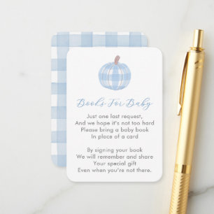 Preppy Pumpkin Build Baby's Library Baby Shower Enclosure Card