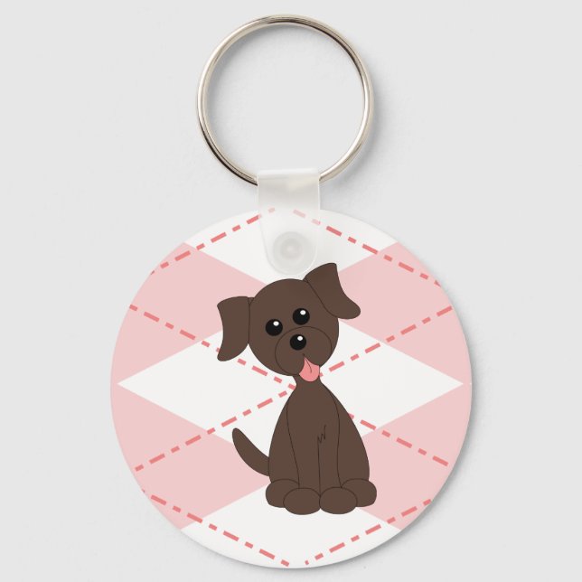 Preppy Puppy Key Ring (Front)