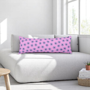 Preppy Purple Blue Floral Simple Flower Pattern Body Cushion